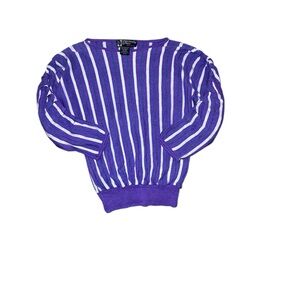 80s Purple & White Stripped Sweater